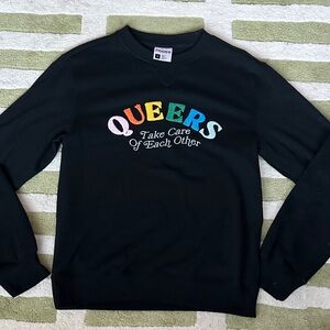 Black Sweater - Colorful Lettering